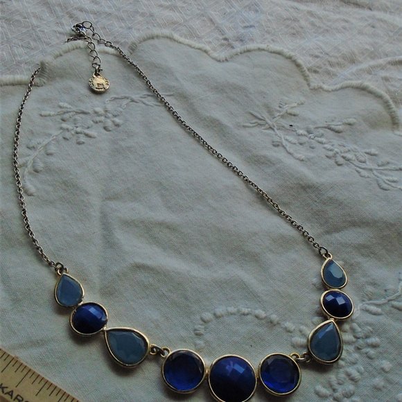 Liz Claiborne signed blue stone necklace - Picture 1 of 3